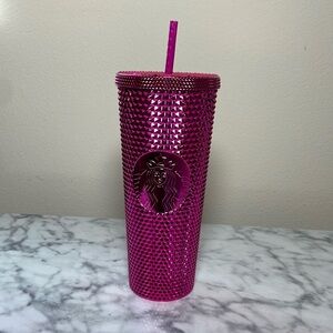 Starbucks hot pink chrome Venti cup NWT